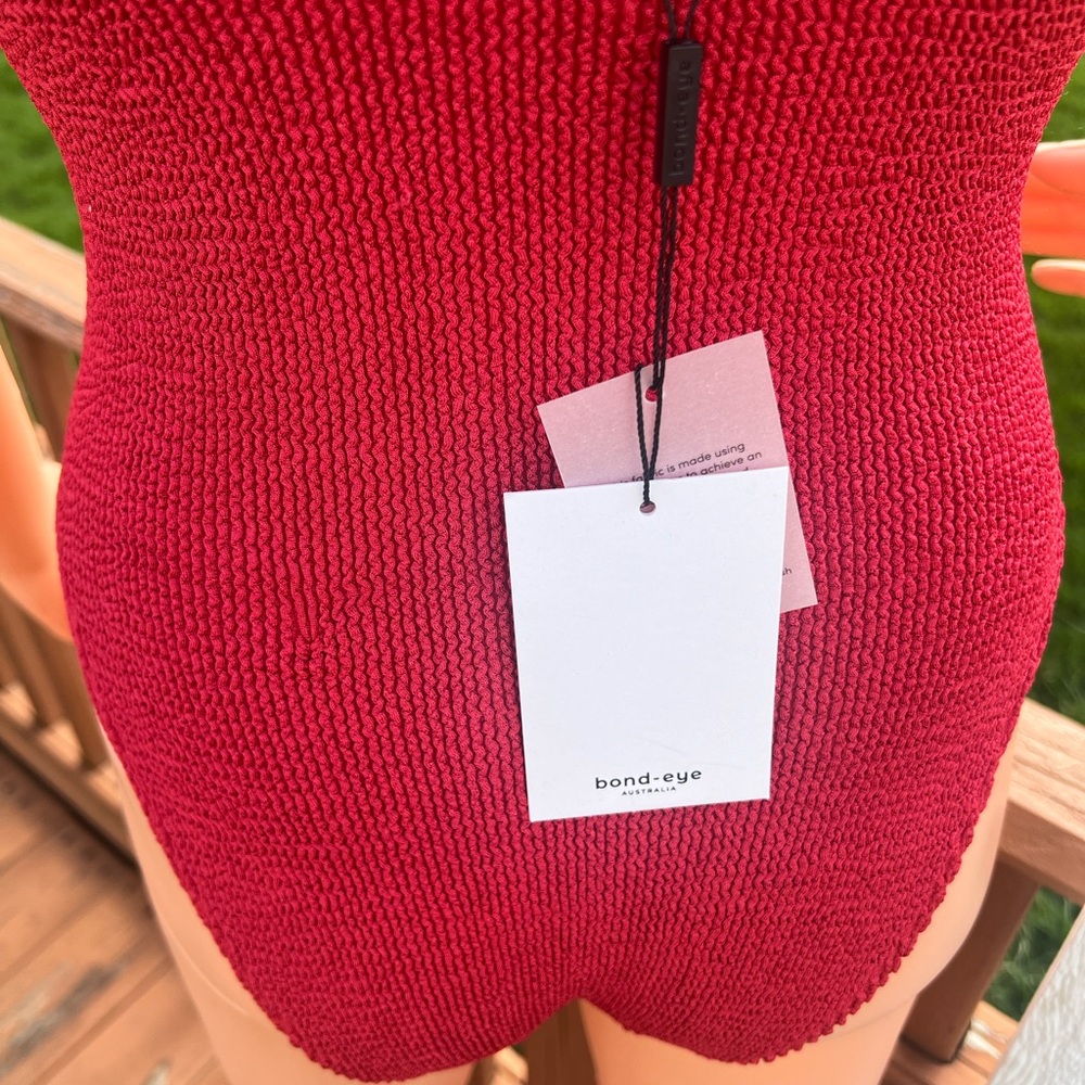 Bond-Eye Australian ‘Baywatch Red’/Blood Orange Shimmer One-Piece Swimsuit, NWT - Picture 4 of 16